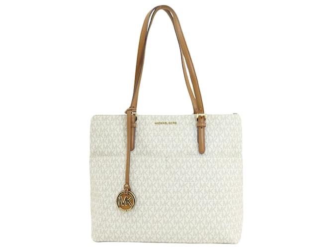 Michael Kors Jet Set Bianco Tela  ref.1449695