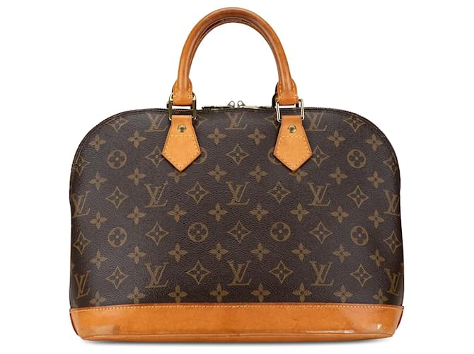 Louis Vuitton Alma PM Monograma Marrom Couro Lona  ref.1450158