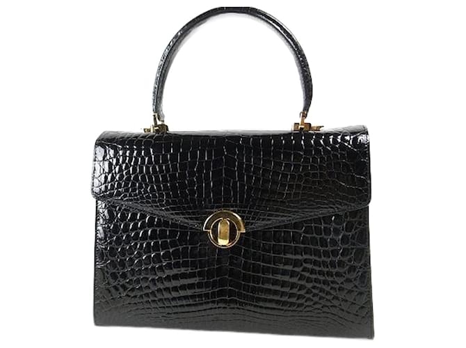 Autre Marque Used Takechi Crocodile 2WAY Bag Black in Great  