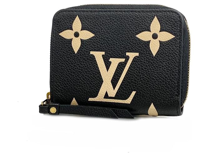 Porta-moedas bicolor Monogram Empreinte Louis Vuitton Preto Bege  ref.1452151