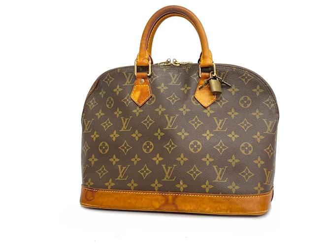 Bolsa de mão Alma Monogram Louis Vuitton Marrom Couro envernizado  ref.1452205