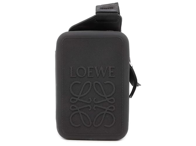 Sac à dos Loewe en cuir caoutchouté moulé Caoutchouc Noir  ref.1452241