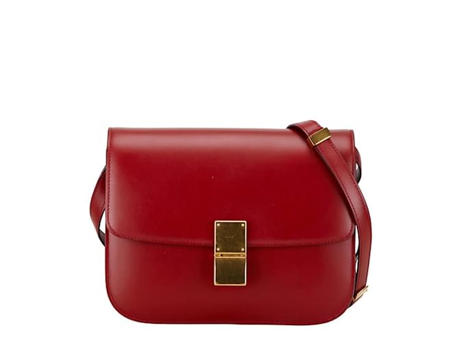 Céline Borsa a Spalla Celine Classic Box Rosso Pelle  ref.1452316