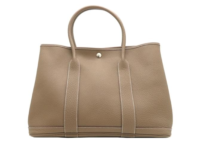 Hermès Hermes Garden PM Tote Bag in Etoupe Grau Taupe Leder  ref.1452349