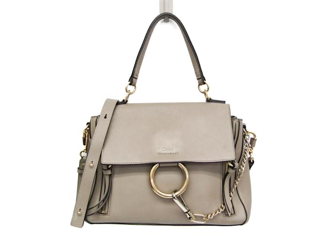 Bolsa de couro feminina Chloé FAYE DAY Bege  ref.1452482