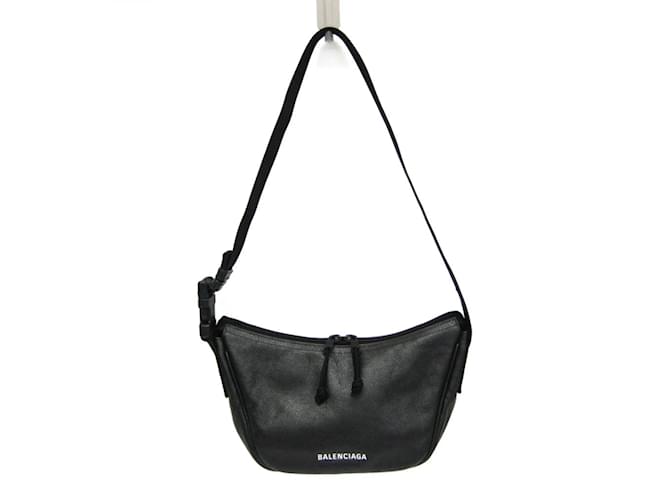 Balenciaga Explorer Leather Shoulder Bag Black  ref.1452513