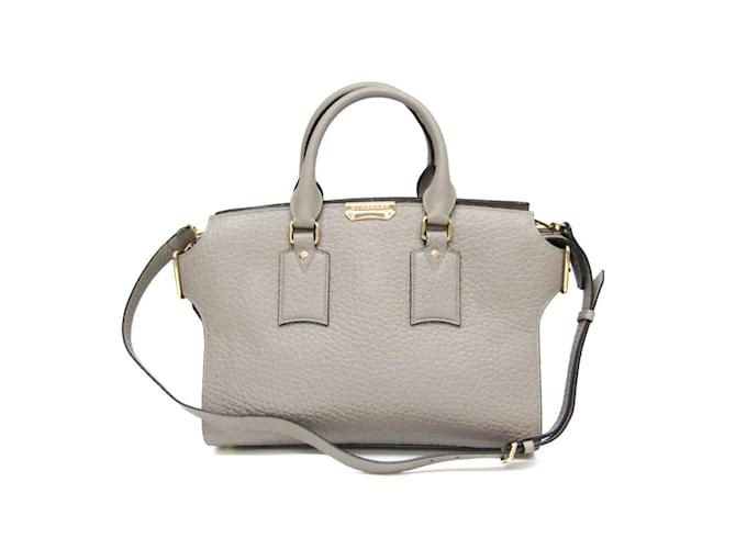 Burberry Medium Clifton Insignia Lederhandtasche Braun  ref.1452517