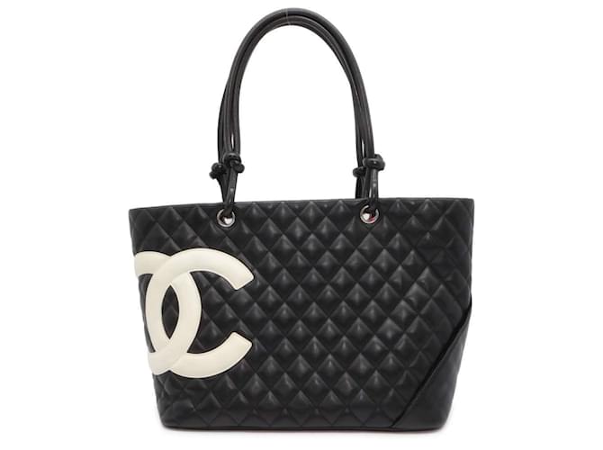 Chanel Cambon Line Large Tote Bag Black Leather  ref.1452600