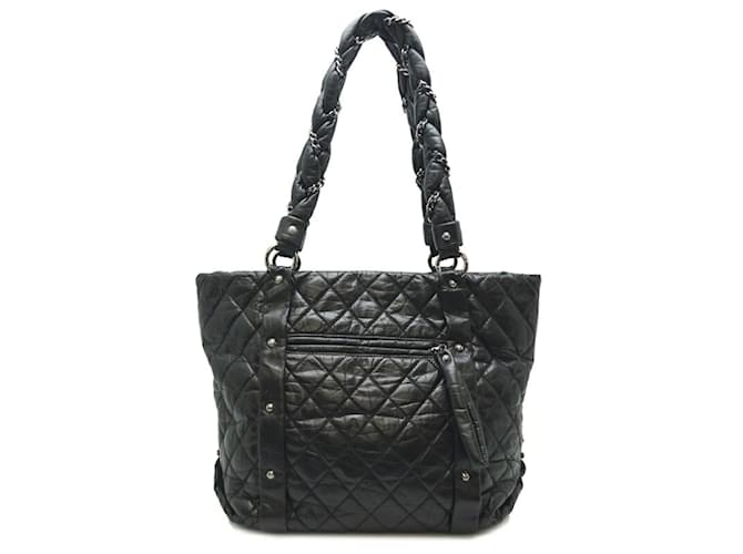 Sac cabas en cuir matelassé Chanel Noir  ref.1452614