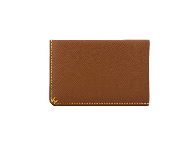 Hermès Hermes H Series 2022 Brown Card Case Leather  ref.1452661