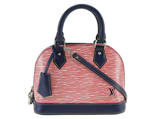 Bolso Alma BB Louis Vuitton Roja Azul marino Cuero  ref.1452682