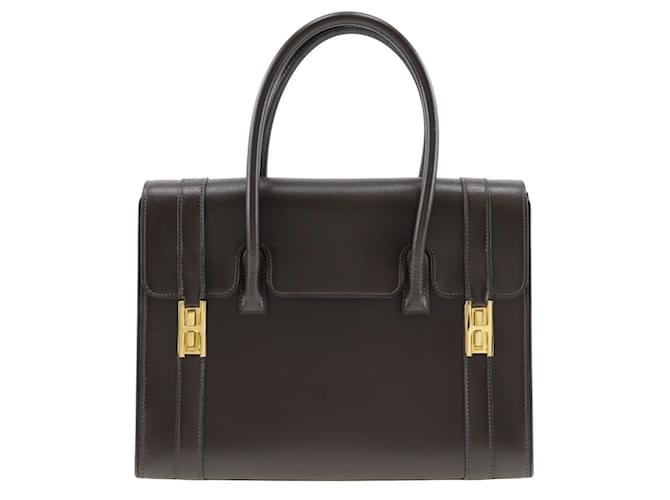 Sac à main HERMES Drug 27 d'Hermès Veau façon poulain Marron Chocolat  ref.1452686