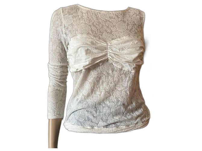 Top de renda Louis Vuitton creme