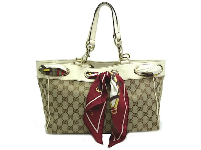 Gucci Women's Tote Bag 162879 Beige Cloth  ref.1452764