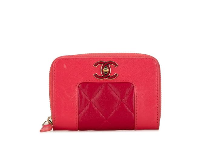 Porte-monnaie Chanel Coco Mark Cuir Rose  ref.1452862