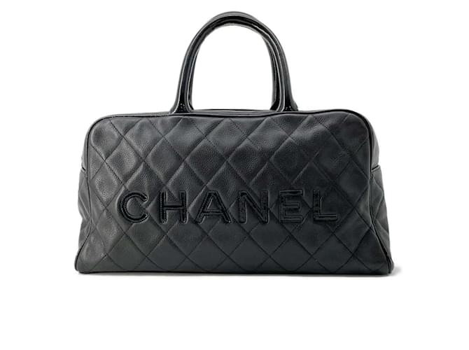 Chanel Black Caviar Leather Boston Bag Patent leather  ref.1452929