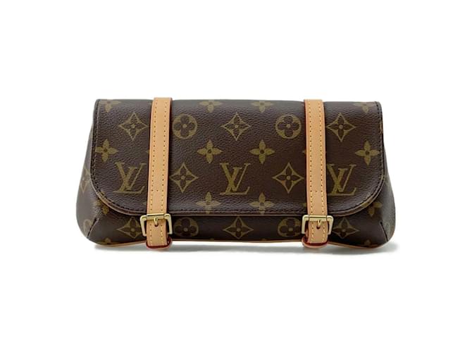 Bolso de cintura Pochette Marelle Monogram Louis Vuitton Castaño Monograma Charol  ref.1452936