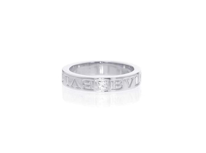 Bulgari Bvlgari 18K White Gold Double Diamond Band Ring  ref.1452941