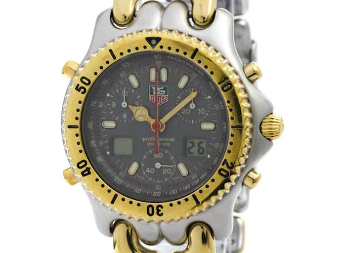 TAG Heuer Sel Chronograph Gold Plated Steel Men's Watch CG1122  ref.1452993