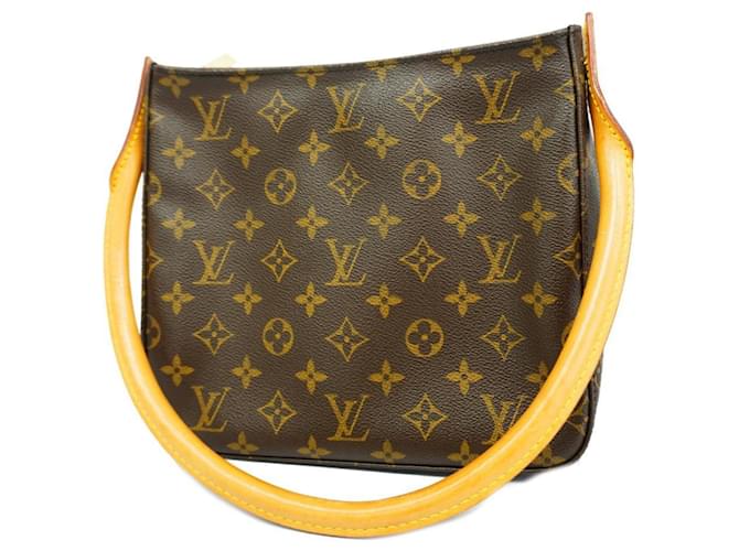 Bolso de Hombro Louis Vuitton Monogram Looping MM M51146 Castaño Monograma Charol  ref.1453003