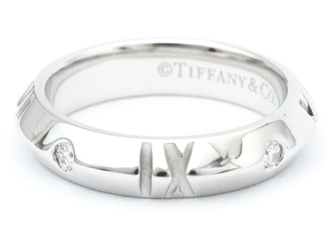 Tiffany & Co Bague étroite fermée Tiffany Atlas X Or blanc Argenté  ref.1453045