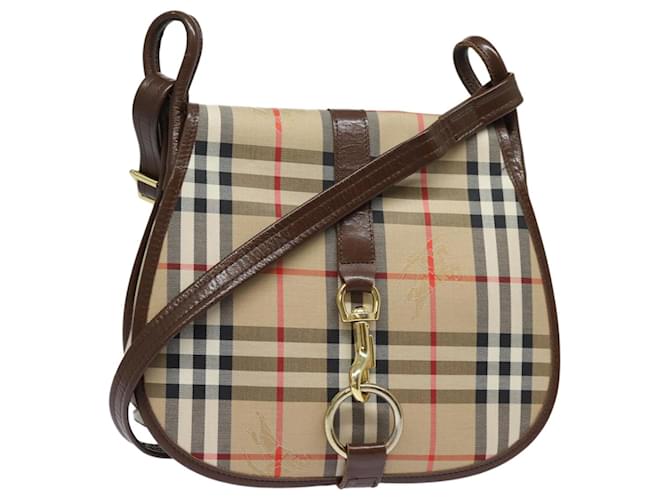 Autre Marque Burberrys Nova Check Shoulder Bag Canvas Beige Auth ep4701 Cloth  ref.1453097