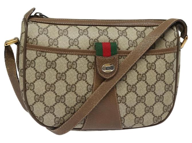 GUCCI GG Supreme Web Sherry Line Sac à bandoulière PVC Beige 89 02 032 Auth 81158  ref.1453102