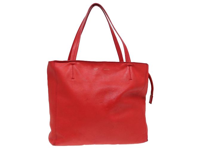 Céline CELINE Tote Bag Leather Red Auth bs15628