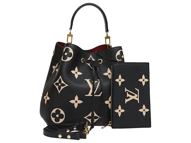 Néonoé LOUIS VUITTON Borsa Neo Noé Monogram Empreinte Nero Beige M45497 LV Auth 81142SA Monogramma  ref.1453221