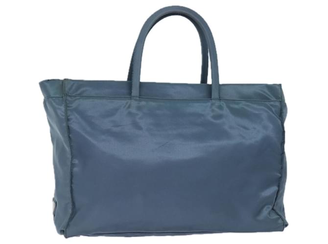 PRADA Sac Tote Nylon Bleu Auth 80579  ref.1453223