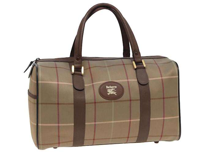 Autre Marque Sac Boston en toile beige à carreaux Nova de Burberrys Auth bs15740  ref.1453226