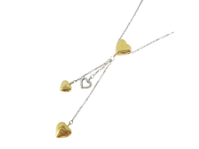 Tiffany & Co Collier pendentif Multi Coeurs Tiffany Or blanc Or jaune  ref.1453305