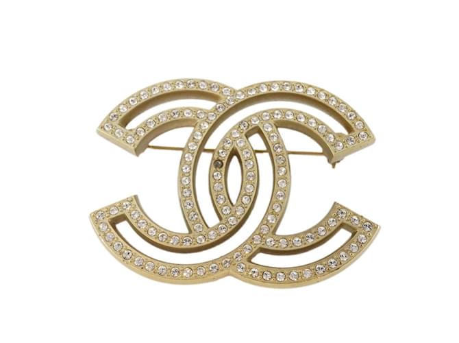 Broche en strass Chanel Coco Mark Plaqué or  ref.1453307