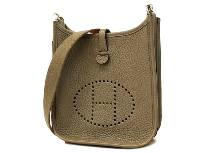 Hermès Hermes Evelyne TPM Shoulder Bag in Etain Grey Leather  ref.1453311