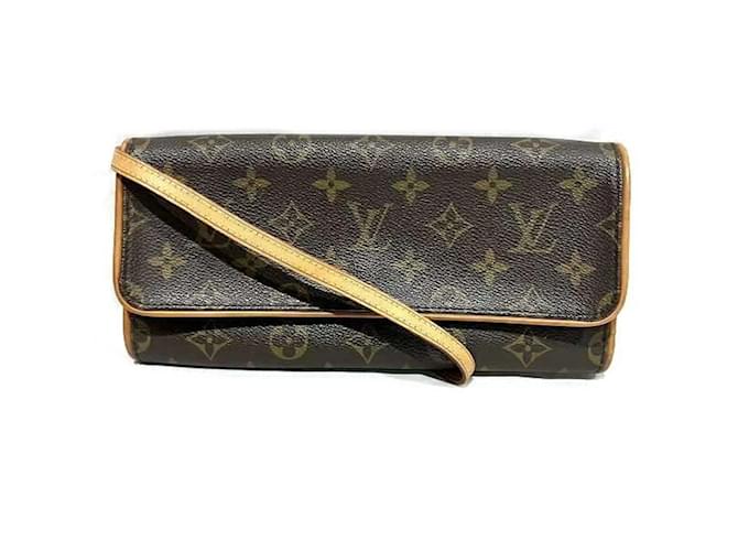 Louis Vuitton Monogram Pochette Twin GM M51852 Tasche Braun ref 