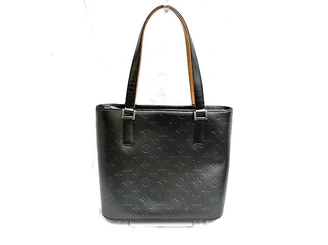 Louis Vuitton Monogram Mat Stockton Tote Bag Schwarz Leder  ref.1453448