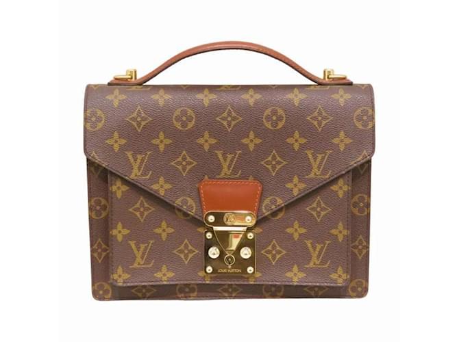 Louis Vuitton Monogram Monceau Handbag Brown Leather  ref.1453450