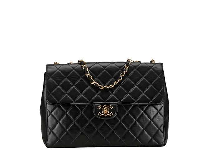 Bolsa de ombro Chanel Coco Mark Matelassé com corrente Preto Couro  ref.1453523