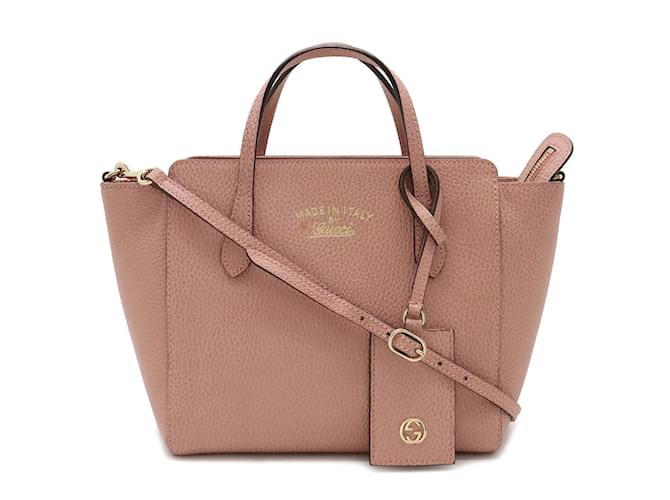 Gucci Swing Handbag in Pink Leather  ref.1453532