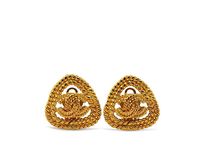 Boucles d'oreilles Triangle Coco Mark de Chanel Doré  ref.1453629