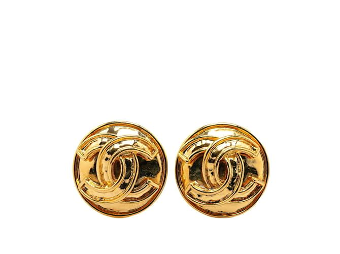 Chanel Coco Mark Gold Plated Clip Earrings Golden  ref.1453676