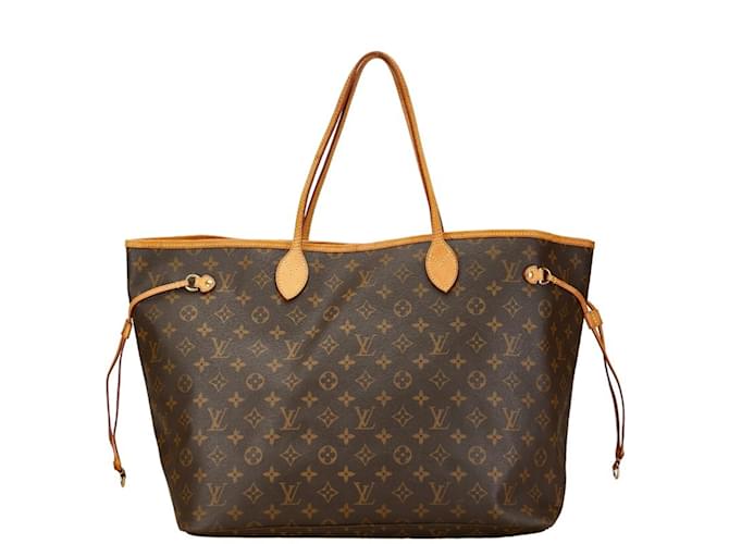 Sac tote Neverfull GM Monogram Louis Vuitton Cuir vernis Marron Monogramme  ref.1453678