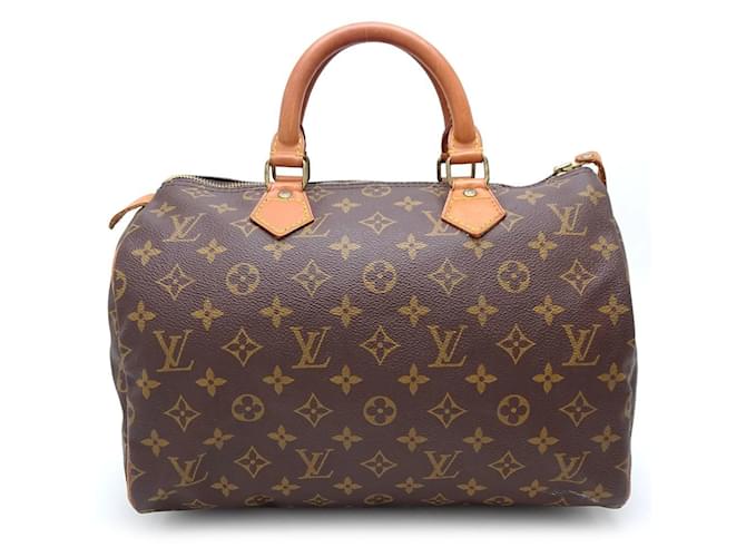 Sac à main Louis Vuitton Monogram Speedy 30 Toile Marron  ref.1453698