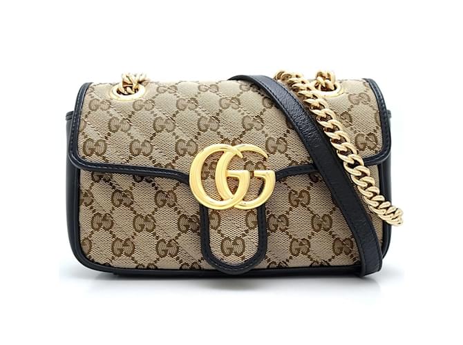 ショルダーバッグ・ポシェット GUCCI Woman Shoulder bag Beige 7601999AAD9 8341 Gucci Quilted Shoulder Bag Black Beige Leather Cloth ref