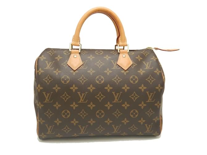 Bolso Louis Vuitton Monogram Speedy 30 Castaño Plástico  ref.1453731