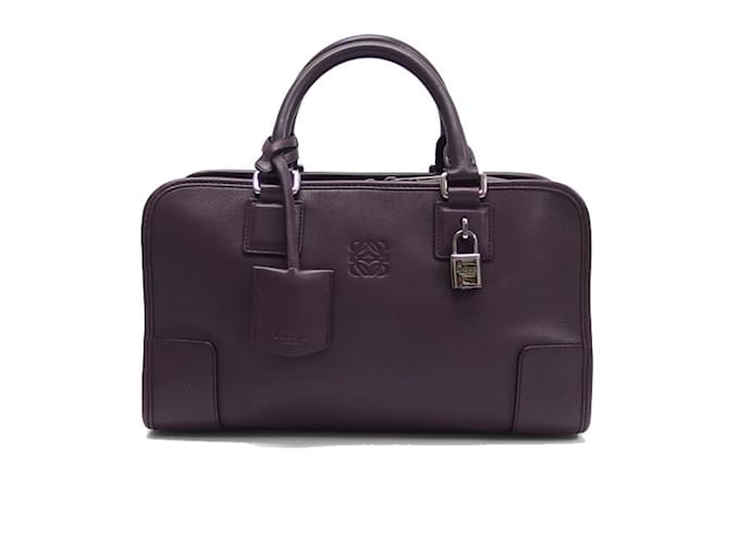 Bolso Boston Loewe Amazona 28 en púrpura oscuro Morado oscuro Cuero  ref.1453751