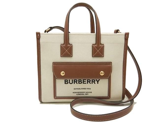 Sac tote Freya de Burberry Cuir Toile  ref.1453765