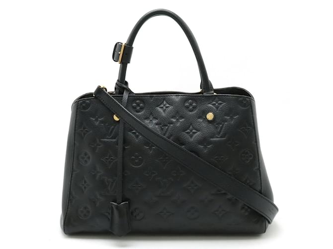 Louis Vuitton Monogram Empreinte Montaigne MM Handbag Black Cloth  ref.1453842