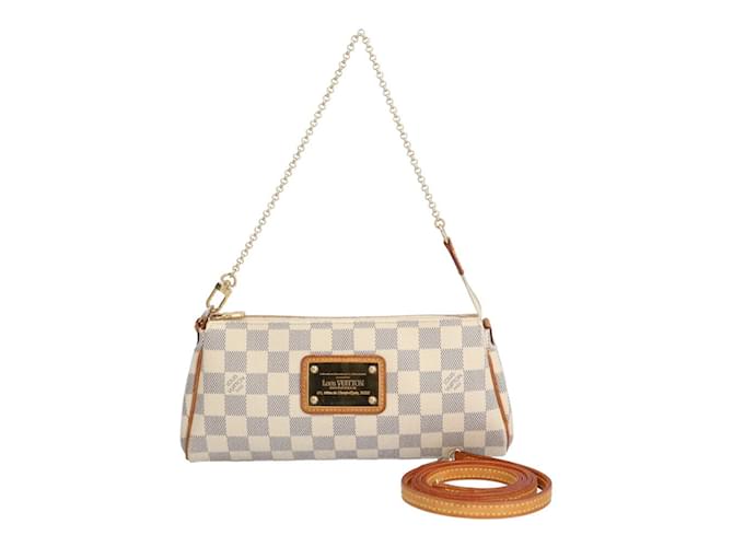 Bolso de Hombro Eva Damier Azur de Louis Vuitton Blanco Lienzo  ref.1453986