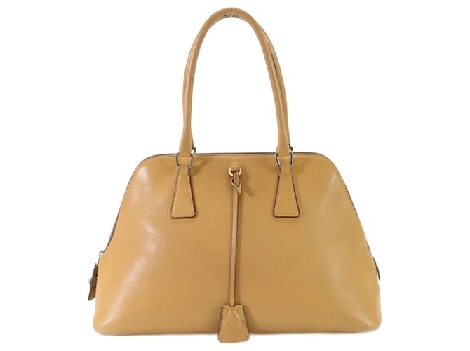 Tote Bolsa de mão em couro camelo Prada Boston  ref.1454009